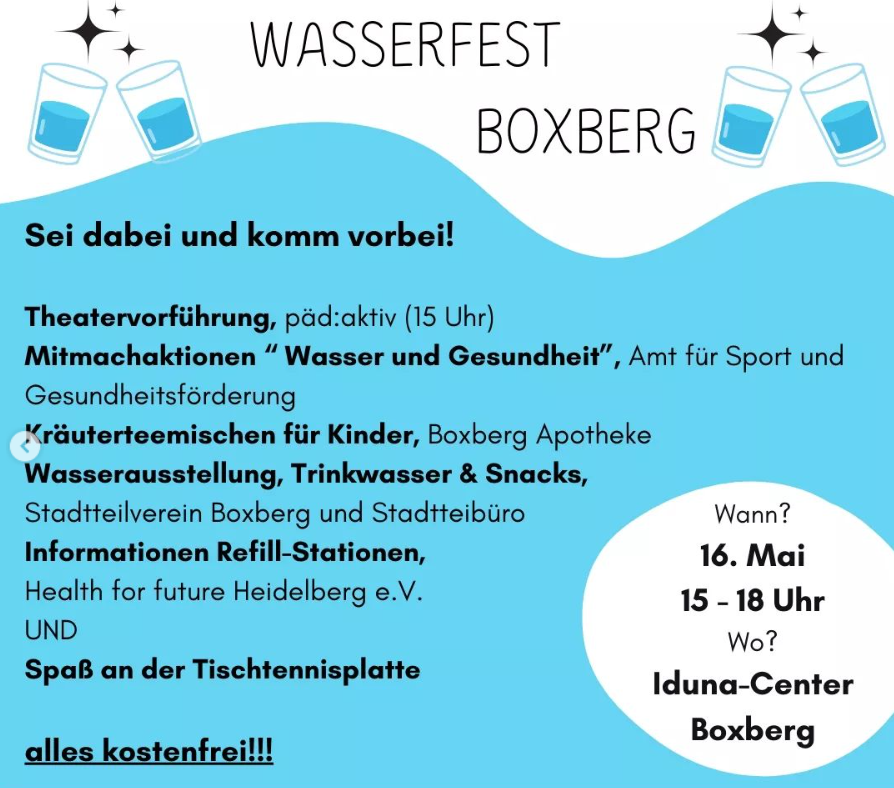 Wasserwochen Boxberg 4.-16. Mai in Heidelberg