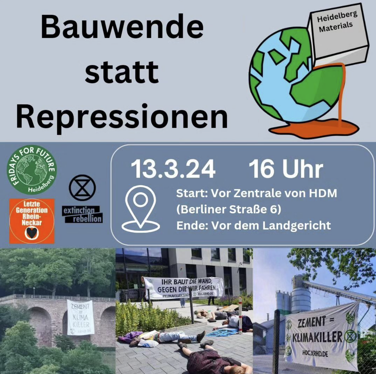 Bauwende statt Repression am 13. März in Heidelberg