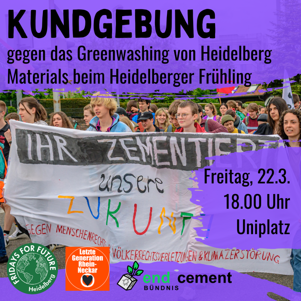 Kundgebung am Freitag, den 22. März in Heidelberg