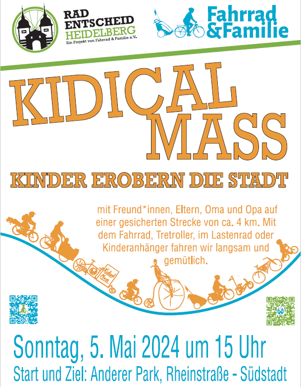 Kidical Mass am Sonntag, den 5. Mai 2024 in Heidelberg