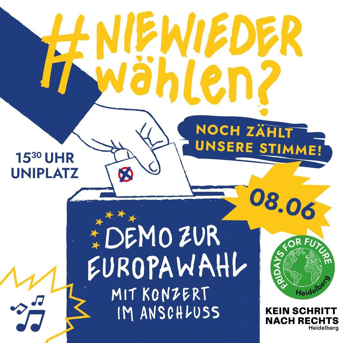 Demo zur Europawahl am Samstag, den 8. Juni 2024 in Heidelberg