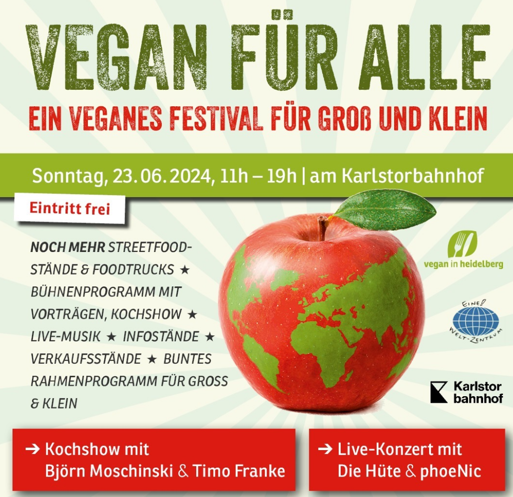 Veganes Festival am Sonntag, den 23. Juni 2024 in Heidelberg