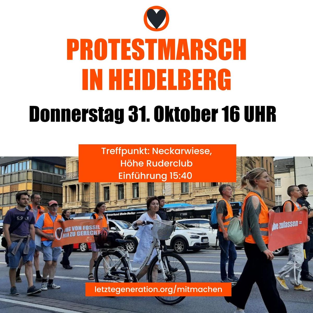 Protestmarsch in Heidelberg am Donnerstag, den 31. Oktober 2024 in Heidelberg