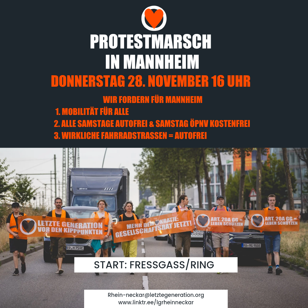 Protestmarsch am Donnertag, den 28. November 2024 in Mannheim