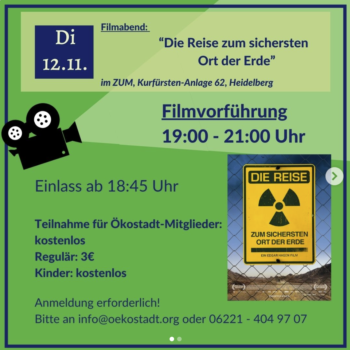 Filmabend: "Die Reise zum sichersten Ort der Erde" am Dienstag, den 12. November 2024 in Heidelberg