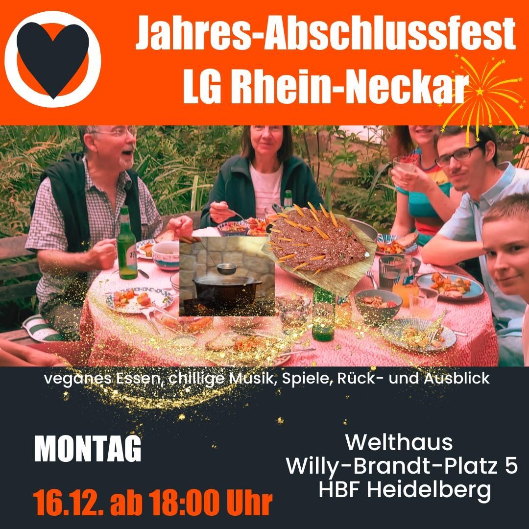 Jahres-Abschlussfest der Letzten Generation Rhein-Neckar am Montag, den 16. Dezember in Heidelberg