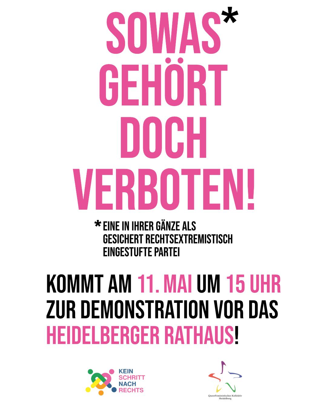 Demo gegen AFD am Sonntag, den 11. Mai 2025 in Heidelberg