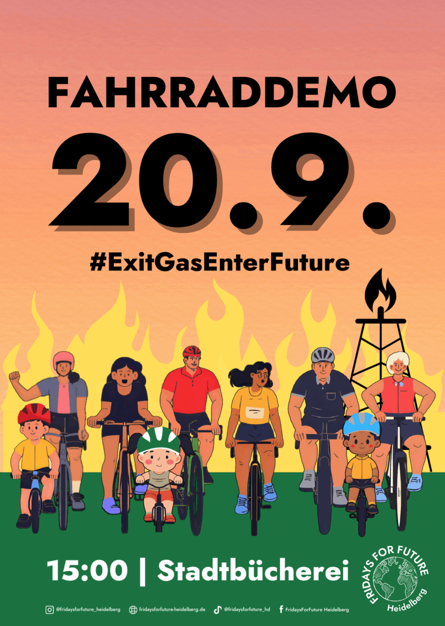 Fahrraddemo am Samstag, den 20. September 2025 in Heidelberg