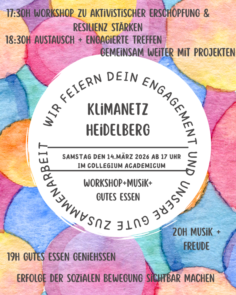 Wir feiern das Klimanetz, 14. März 2026, in Heidelberg
