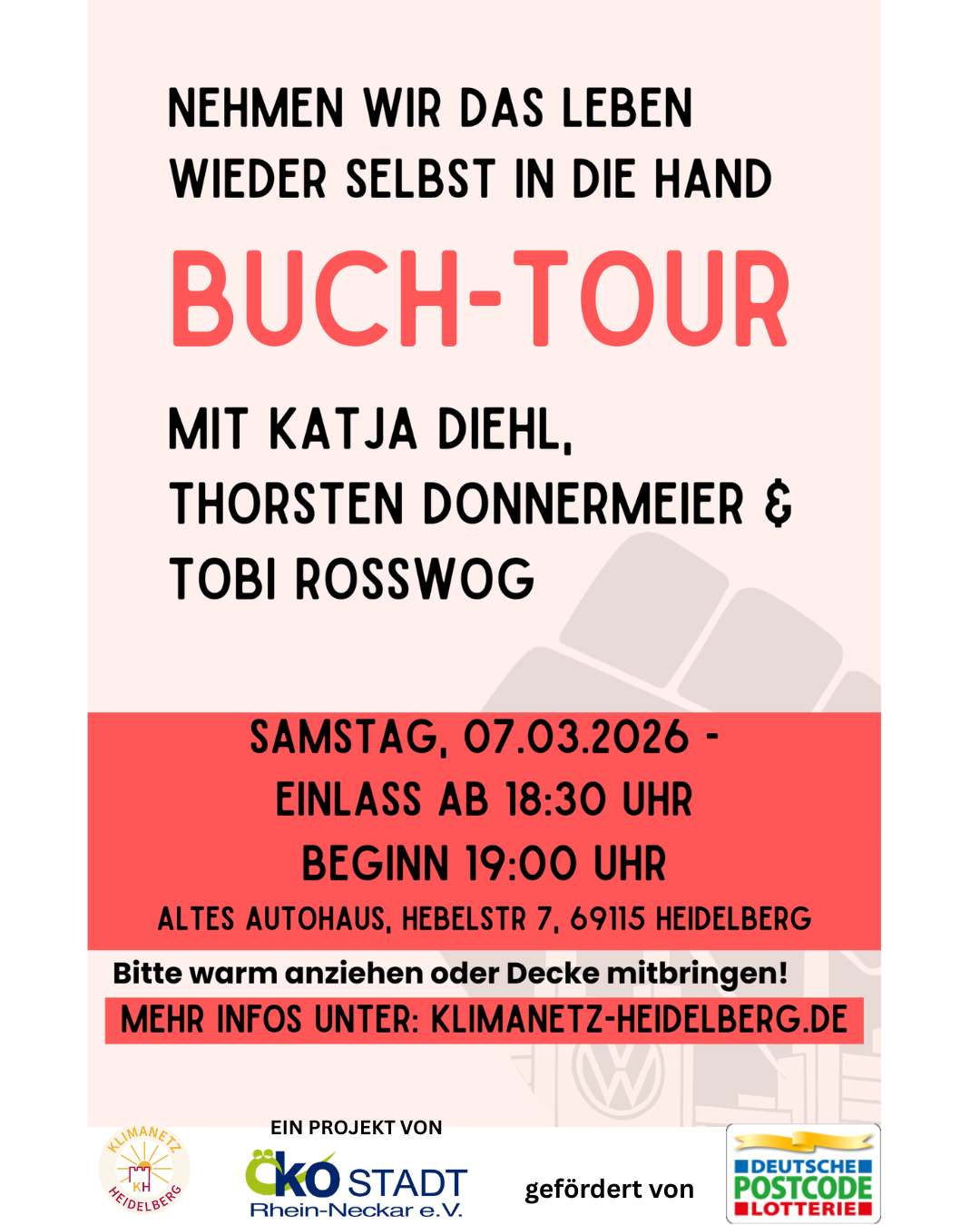 Lesung „Nehmen wir das Leben wieder selbst in die Hand“, 7. März 2026, in Heidelberg