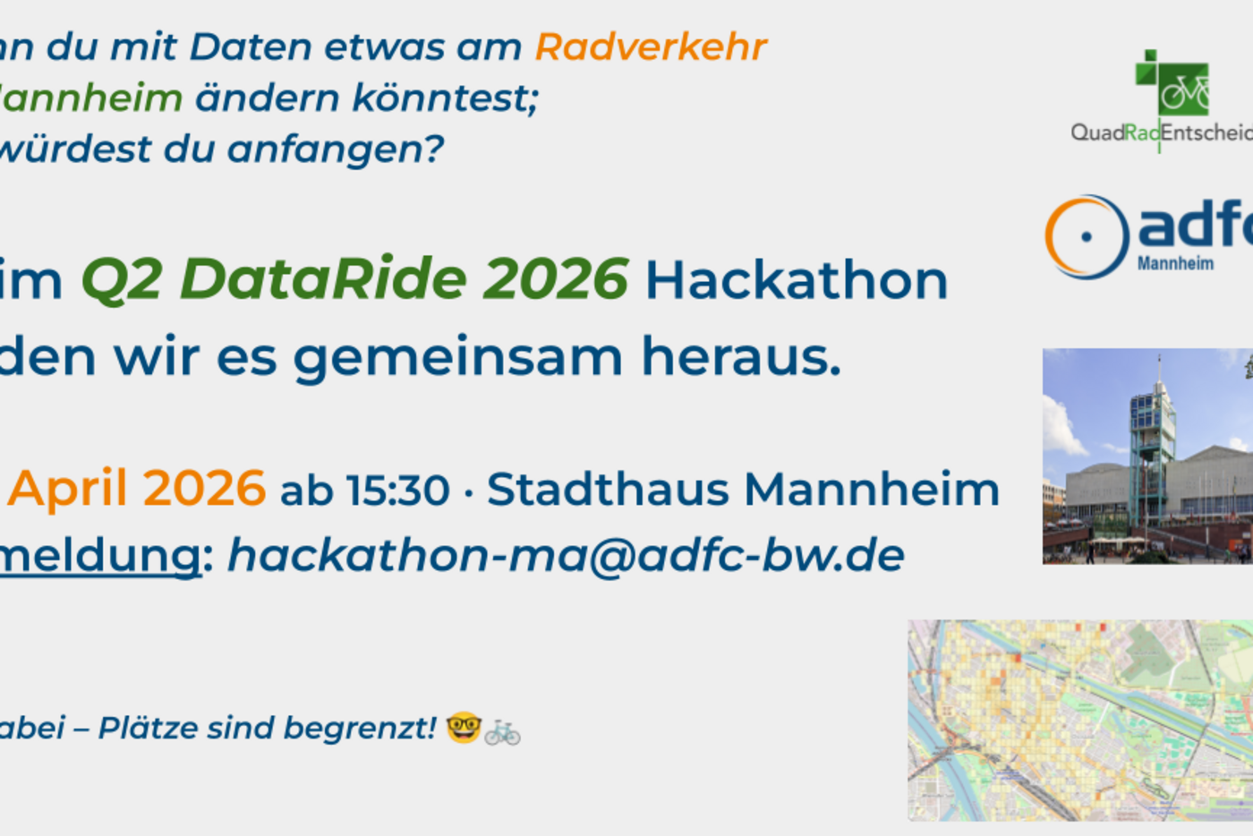 Hackathon für sicheren Radverkehr, am 24. April 2026, in Mannheim