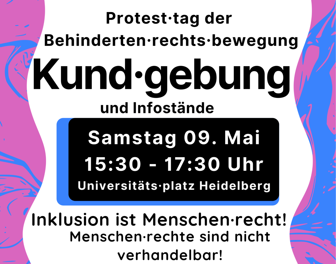 Kundgebung für Inklusion, am 9. Mai 2026 in Heidelberg