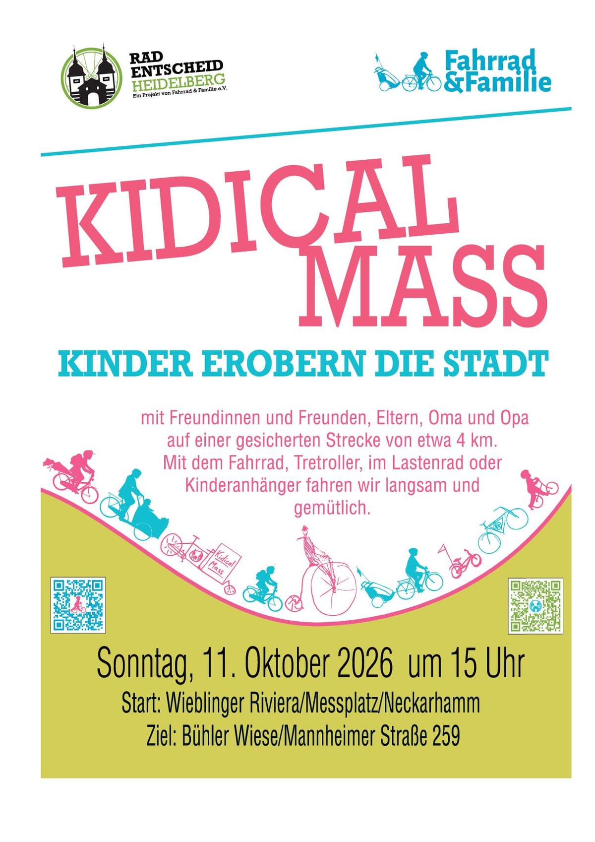 KIDICAL-MASS am Sonntag, den 11. Oktober 2026 in Heidelberg