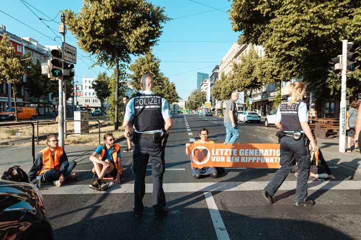 Sitzblockade in Mannheim am 12. Juni