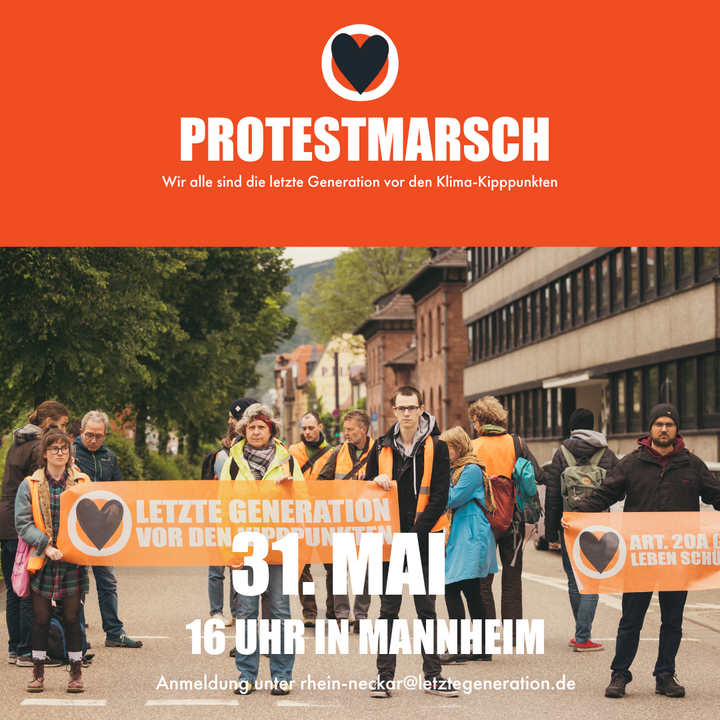 Protestmarsch in Mannheim Mittwoch, den 31. Mai um 16 Uhr