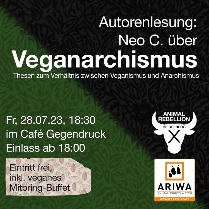 Lesung "Veganarchismus" am 28. Juli