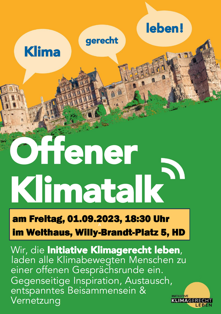 Offener Klimatalk am Freitag, den 1. September