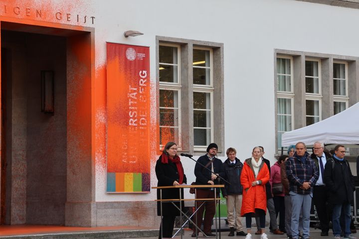 Klimaprotest an der Universität Heidelberg am Montag, den 16. Oktober