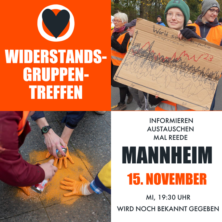 Widerstandsgruppentreffen am Mittwoch, den 15. November in Mannheim
