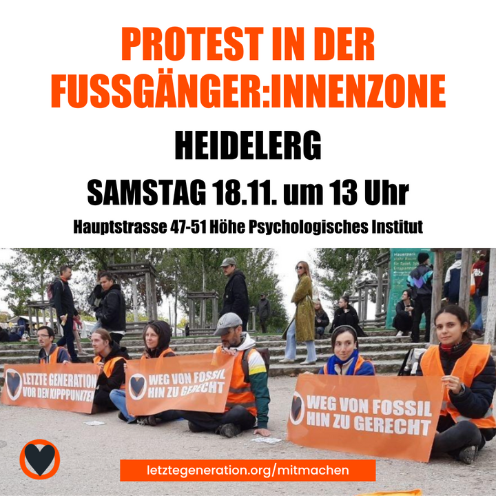 Protest in der Fussgänger:innenzone am Samstag, den 18. November in Heidelberg