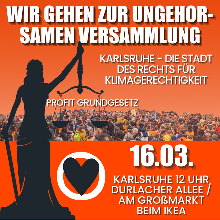 Gemeinsam auf die Ungehorsame Versammlung am Samstag, den 16. März in Karlsruhe