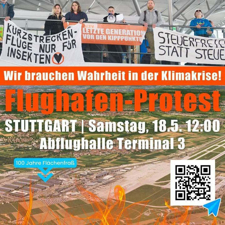 Flughafen-Protest am Samstag, den 18. Mai 2024 in Stuttgart