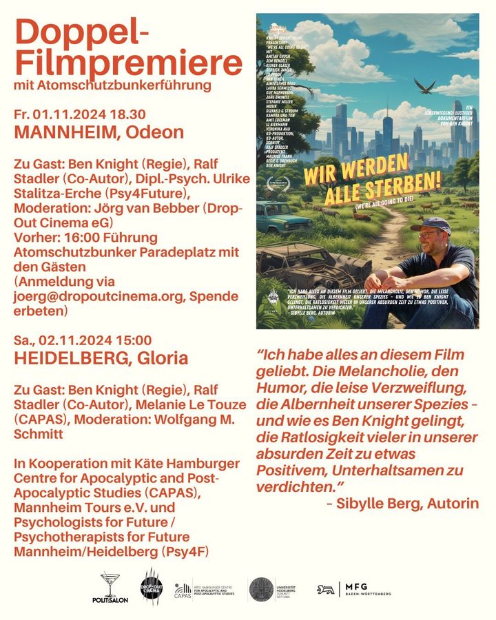 Dokumentarfilm zur Klimakatastrophe am 1. November in Mannheim, am 2. November in Heidelberg