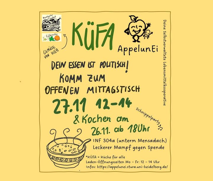 Küche für Alle am 26. November 2024 in Heidelberg