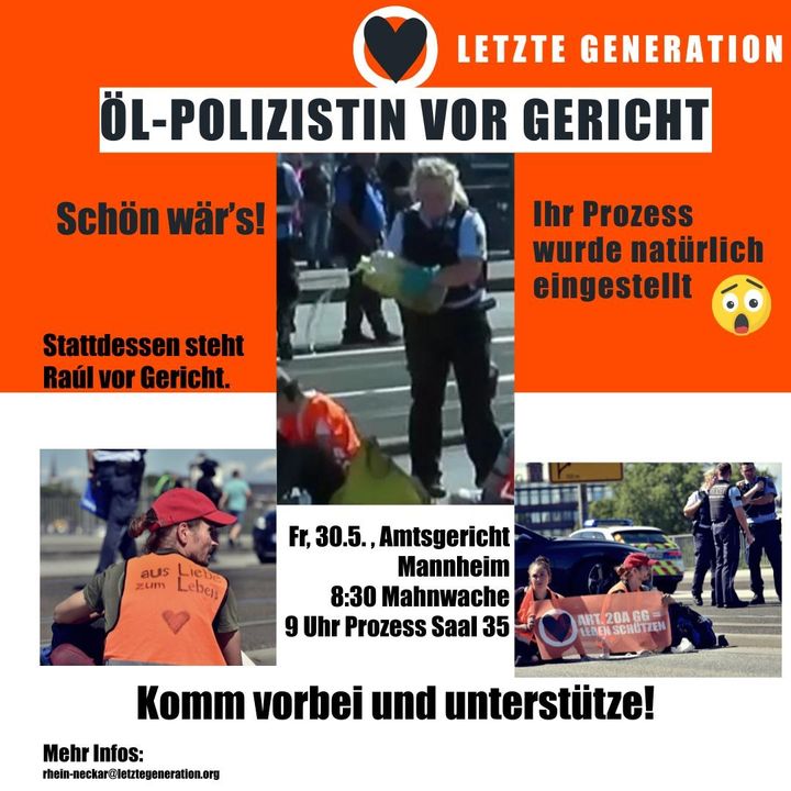 Öl-Polizistin vor Gericht. Am Freitag, den 30. Mai 2025 in Mannheim