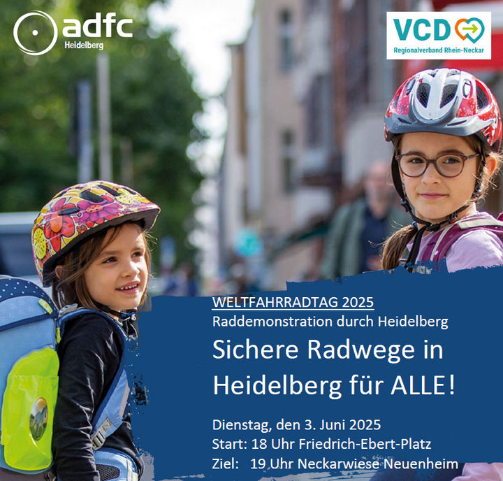 Weltfahrradtag am Dienstag, den 3. Juni 2025 in Heidelberg