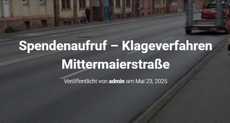 Spendenaufruf – Klageverfahren Mittermaierstraße in Heidelberg