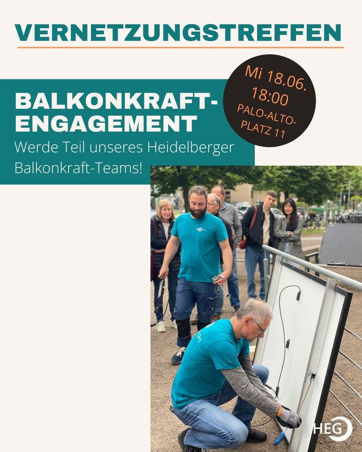 Vernetzungstreffen Balkonkraft-Engagement am 18. Juni 2025 in Heidelberg
