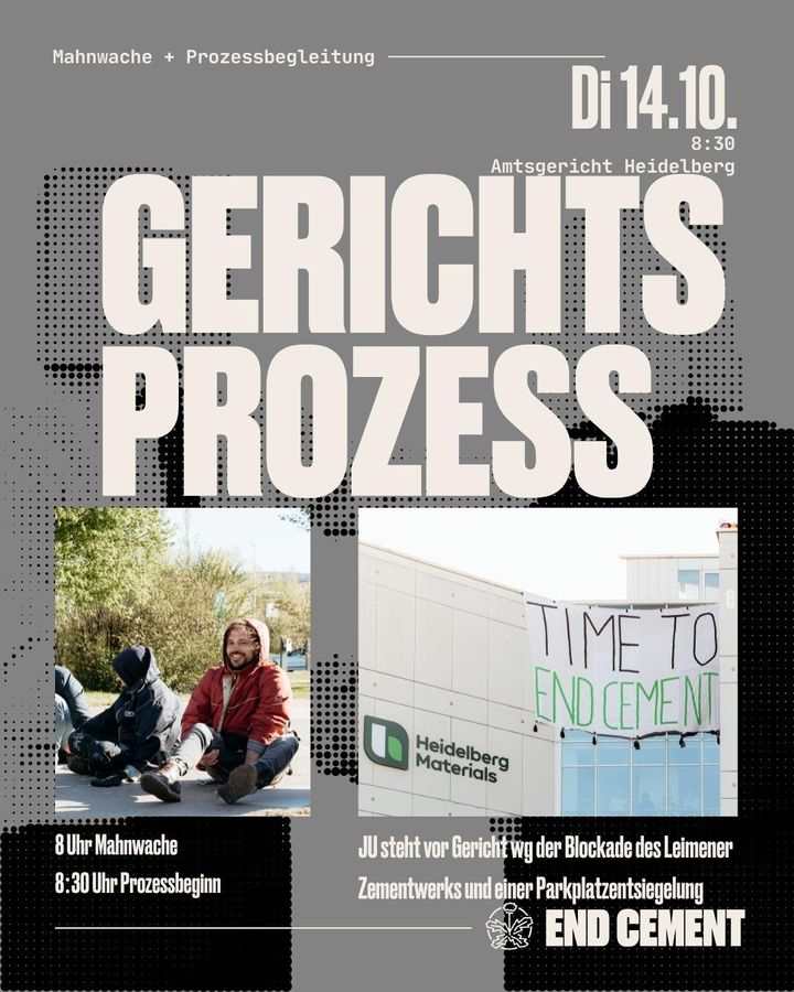 Unterstütze beim Gerichtsprozess am Dienstag, den 14. Oktober 2025 in Heidelberg