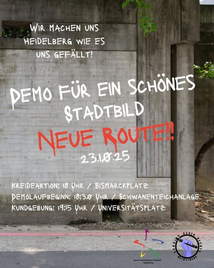 Demo für ein schönes Stadtbild am Donnerstag, den 23. Oktober 2025 in Heidelberg