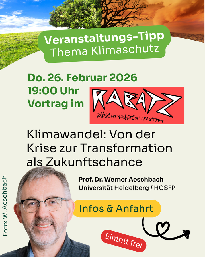 Vortrag: Klimawandel, am 26. Februar, in Heidelberg