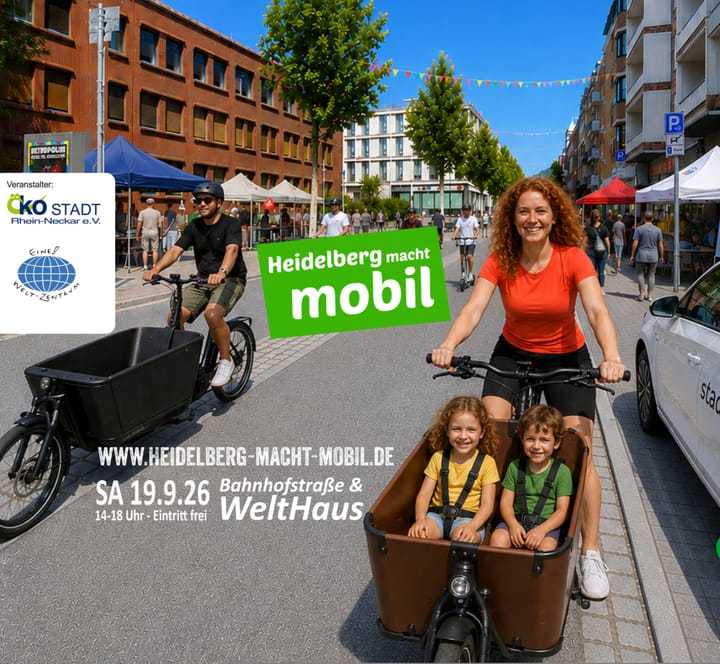 Heidelberg macht mobil in der Bahnhofstraße und im WeltHaus am Samstag, den 19. September 2026 in Heidelberg